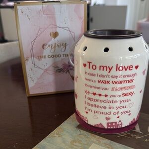 Romantic White and Pink Wax Warmer